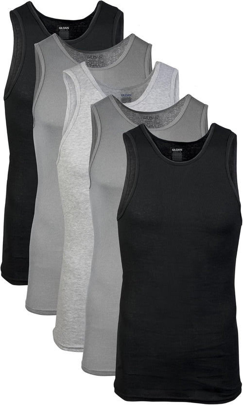 Men's Comfort Fit A-Shirt Tank Tops - Multipack Bundle