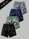 Men's Quick-Dry Cooling Athletic Shorts Set - 4-Piece with Zip Pockets for Maximum Comfort in Running, Gym & Everyday Use