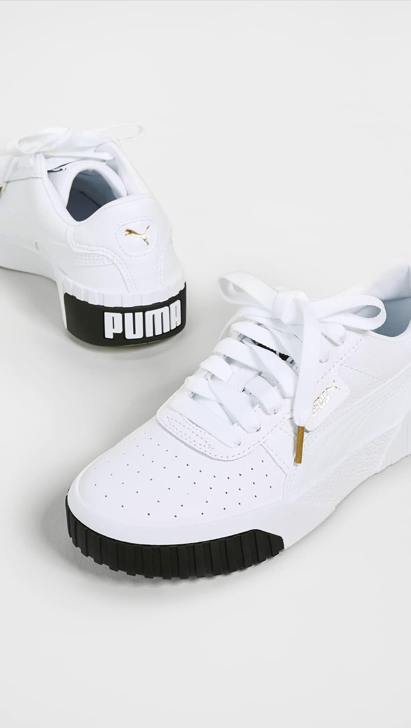 Womens White Cali Lace-Up Casual Sneakers - Stylish Comfort for Everyday Wear
