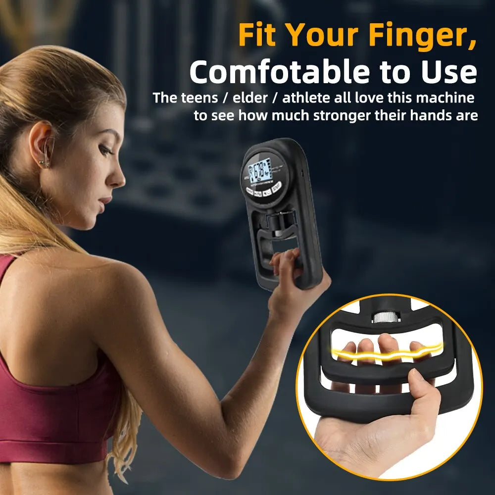 Digital Grip Strength Tester - 265Lbs/120Kg LCD Hand Dynamometer for Power Training and Sports - USB Rechargeable