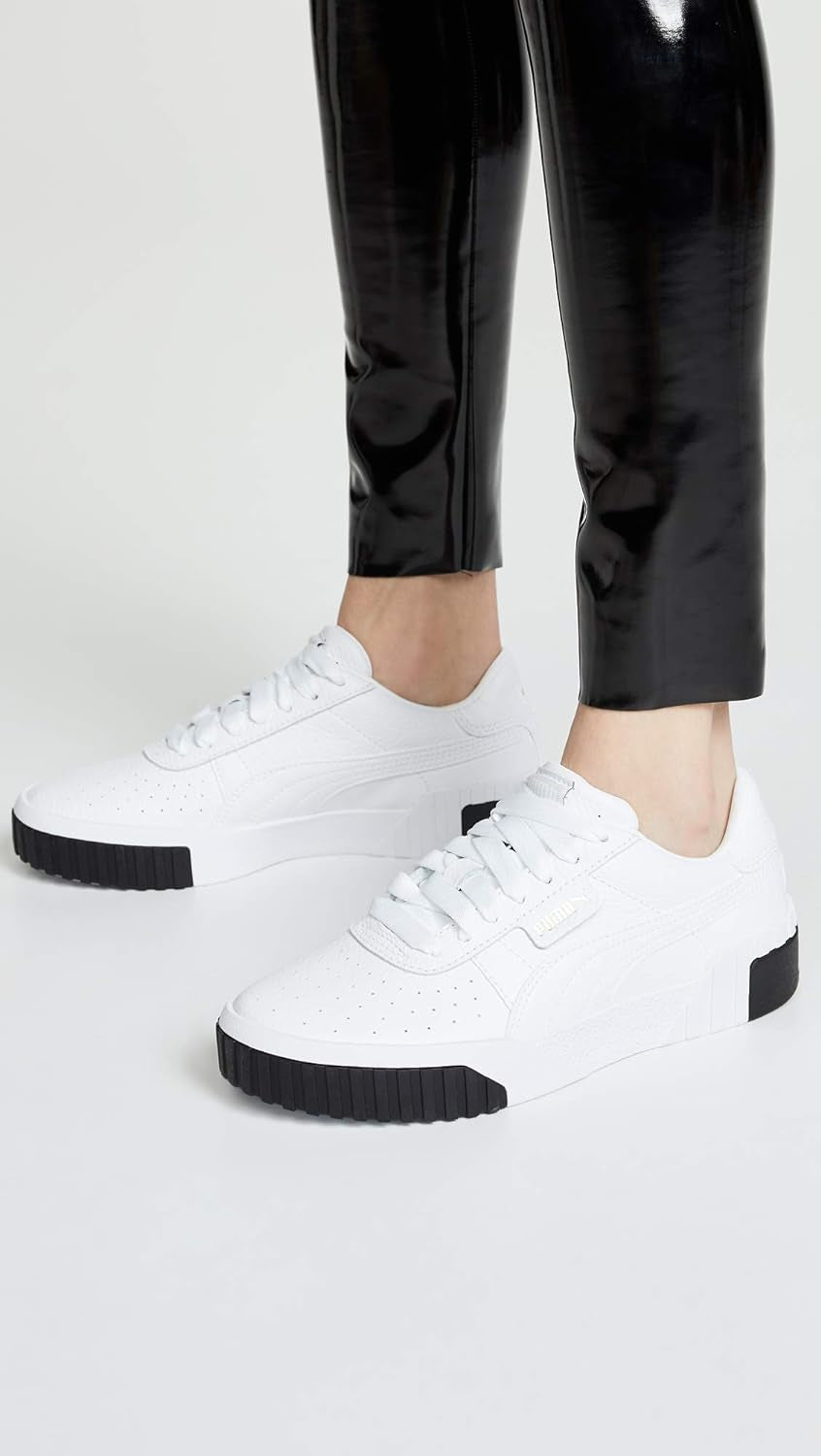 Womens White Cali Lace-Up Casual Sneakers - Stylish Comfort for Everyday Wear